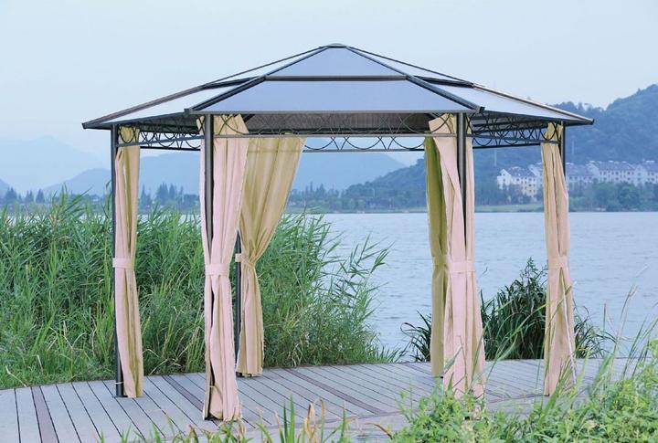 Produktbild Garden Pleasure Gartenpavillon Salmon 6-eckig (346 cm, 346 cm)