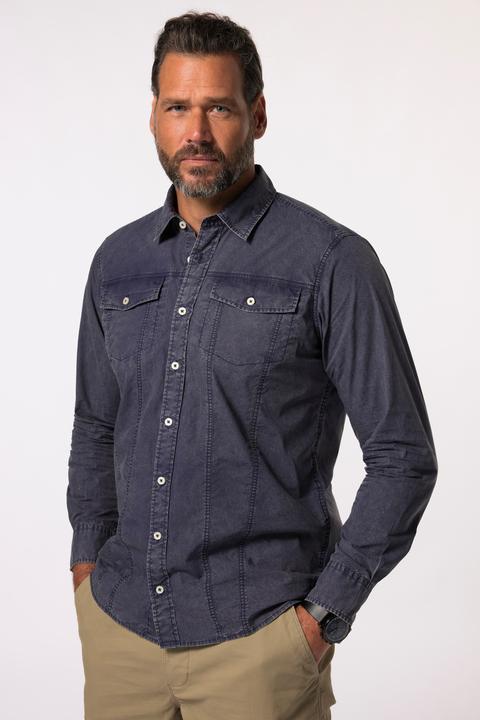 Produktbild JP1880 JP 1880 Hemd, Langarm, Truckerstyle, Vintage Look, Kentkragen, Modern Basic Fit (5XL)