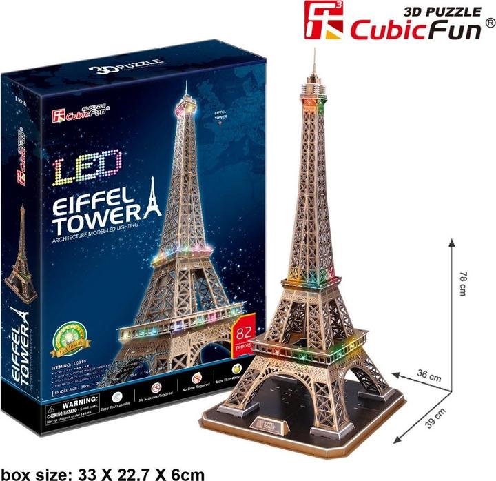 Immagine prodotto Cubicfun PUZZLE 3D Torre Eiffel (La luce) (84 pezzi)