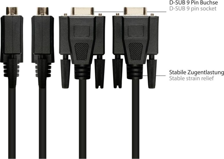 Produktbild Varia Adapterkabel RJ45 Buchse an RS232 seriell D-SUB 9-Pol Buchse, 1:1, schwarz, 0,1m (0.10 m)