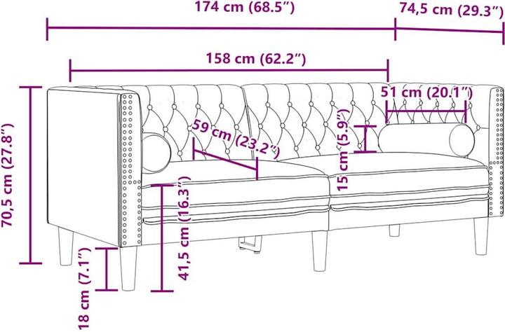 Produktbild vidaXL Nevaeh (2-Sitzer)