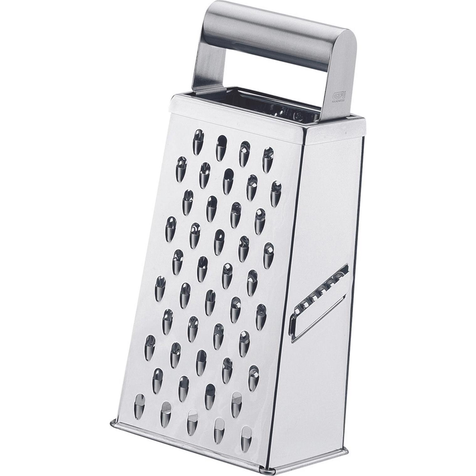 GEFU Vierkantreibe, Küchenreibe, Silber