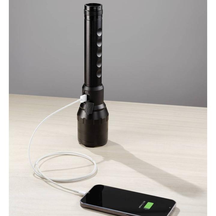 Produktbild Toolcraft LED Taschenlampe mit USB-Schnittstelle akkubetrieben 10.000lm 730g (27.65 cm, 10000 lm)