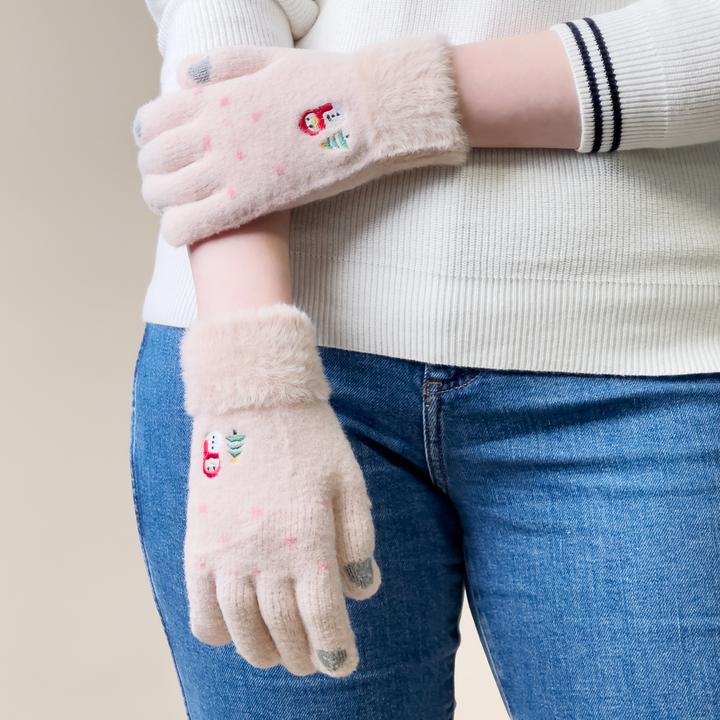 Produktbild Hurtel Schneemann-Winter-Touch-Handschuhe – Beige (One Size)