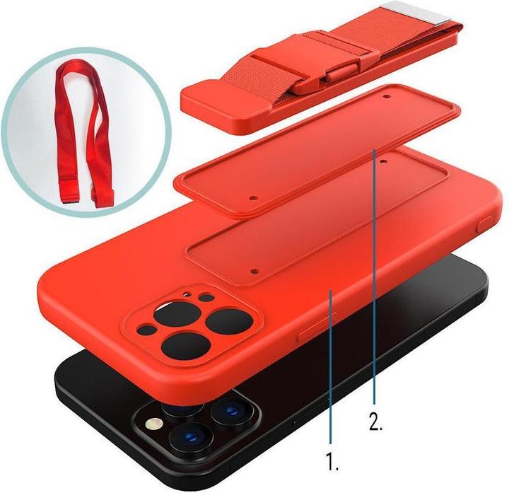 Produktbild Hurtel Rope Case Silikon Lanyard Cover Purse Lanyard Strap für Samsung Galaxy S22 Ultra Navy (Samsung Galaxy S22 Ultra)