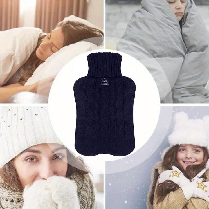 Immagine prodotto ASMI Bottiglia dell'acqua calda, bottiglia da letto con copertura in maglia, 1 litro (1 l)