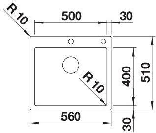 Actual product image Blanco Claron 500-IF/A (Top-mounted sink, 56 cm, 51 cm)