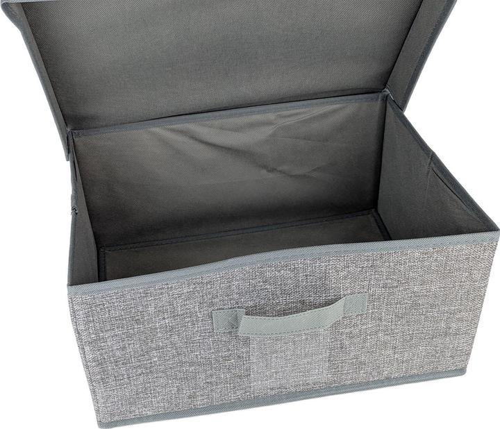 Actual product image Storage Solutions Faltbare Stoff Aufbewahrungsbox mit Deckel, Grau, 39x28x19cm (39 x 28 x 19 cm)