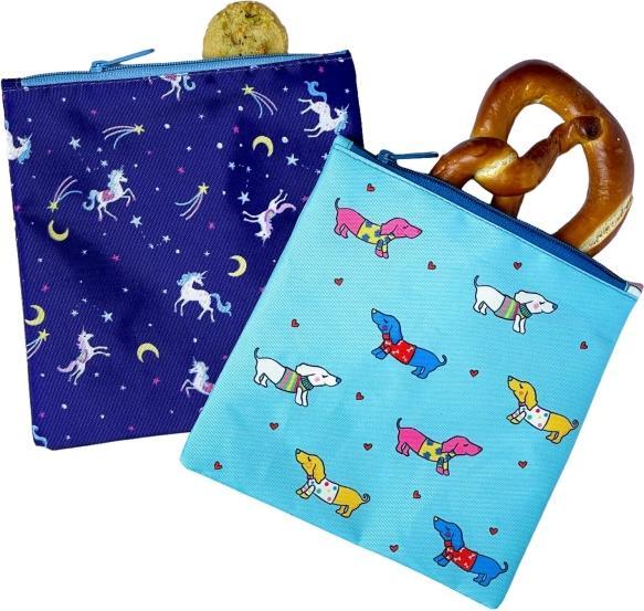 Produktbild Yumbox wiederverwendbare Sandwich - Taschen 2er Set – Hund und Einhörner