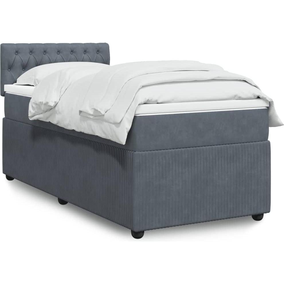 VidaXL, Bett, Bo x springbett mit Matratze 90 x 190 cm Samt (90 x 190 cm)