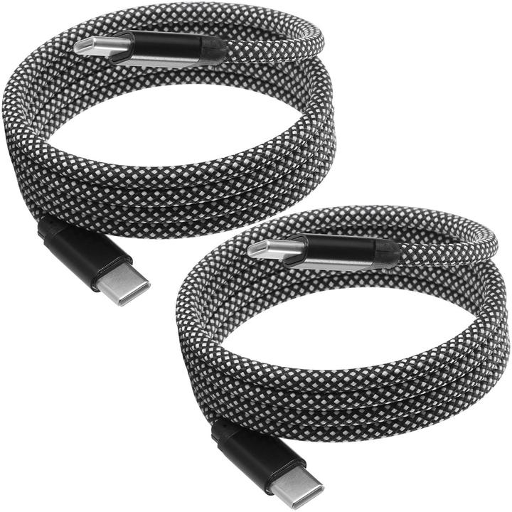 Actual product image Ideoon 2er-Set Daten- & Ladekabel, 1 Meter - Magnetische Aufrollfunktion, USB-C auf-USB-C, 100 W (1 m, 100 W)
