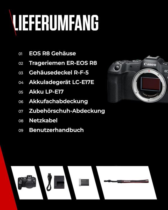 Actual product image Canon EOS R8 (EU) (24.20 Mpx, Full frame)