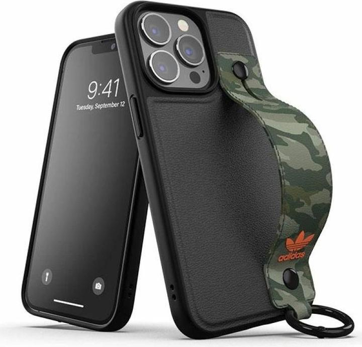 Adidas OR Custodia con cinturino a mano per iPhone 13 Pro /13 6.1" czarno-zielony/nero-verde 47111