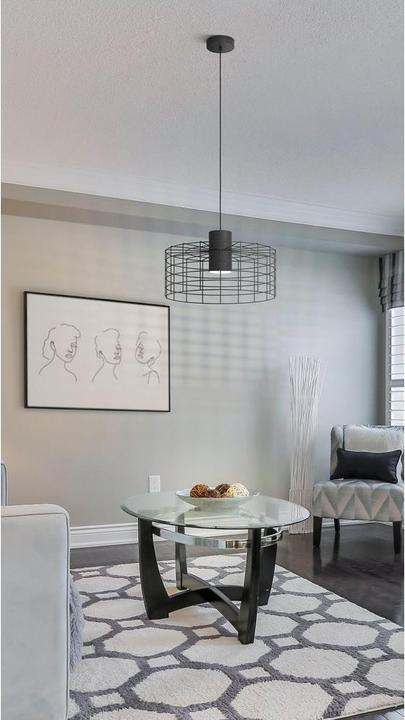 Actual product image EGLO Pendant lamp MILLIGAN 1x E27 Black / White (E27)