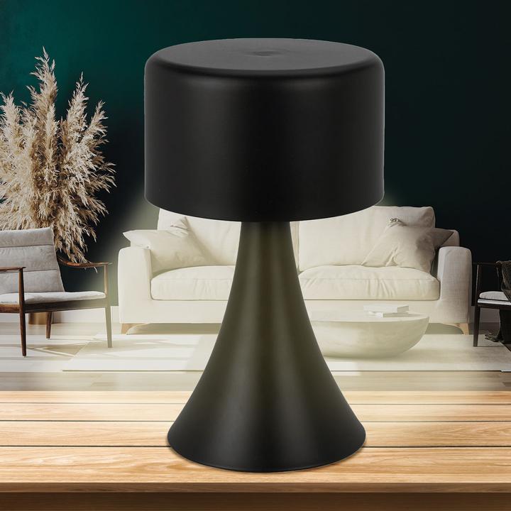Immagine prodotto Home&Styling Lampada da tavolo LED di design, nera, a batteria, 12 x 21 cm