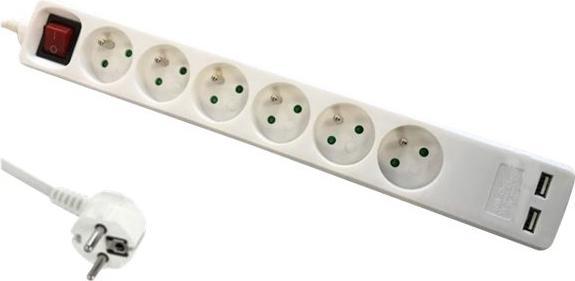 Actual product image DLH 6 Way Multiplug With Switch (6x, 1.40 m)