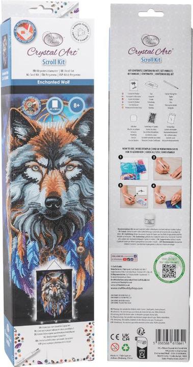 Produktbild Craft Buddy Enchanted Wolf, 40x50cm Crystal Art Scroll