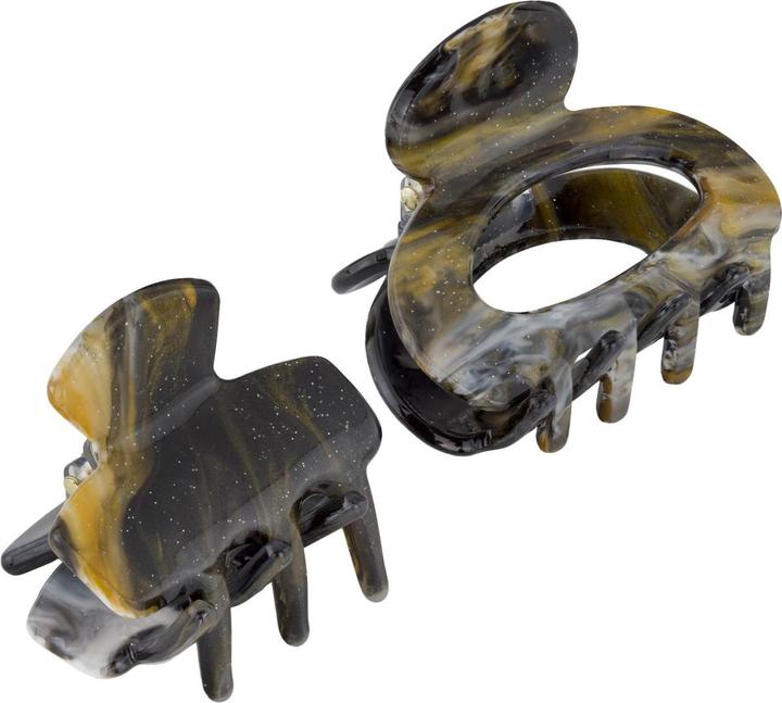 Immagine prodotto Trisa Capelli - Fermagli per capelli marmorizzati, grigio oro (2 pz.)