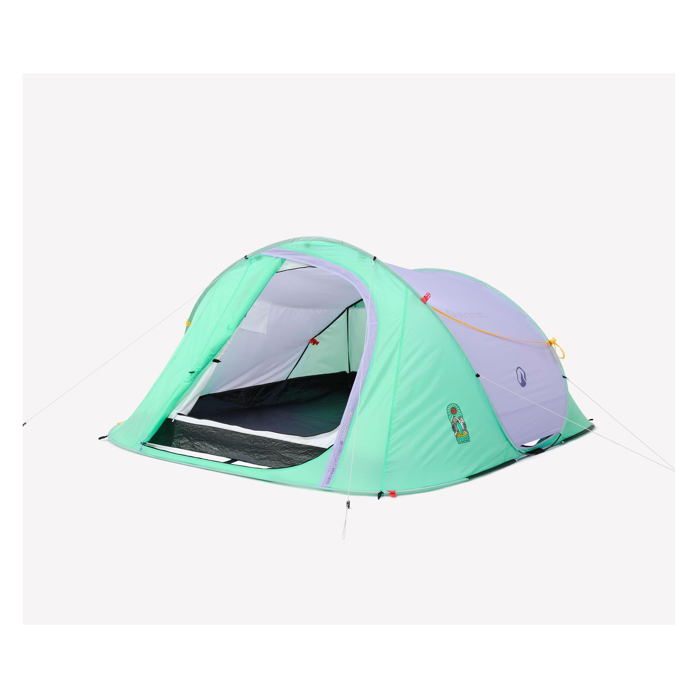 Quechua Instant 3-person camping tent, 2 Seconds Limited Edition, Summer  (Wurfzelt, 3.56 kg, 3 Personen)
