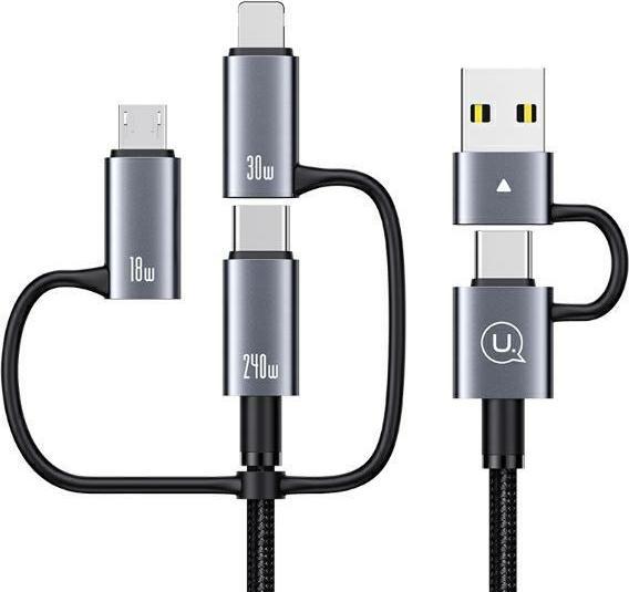 Produktbild Usams Kabel 240W 6w1 Fast charging 1,2m Data Cable Aluminium Alloy Sufeng Seria 2M (SJ737) (1.20 m, 240 W)