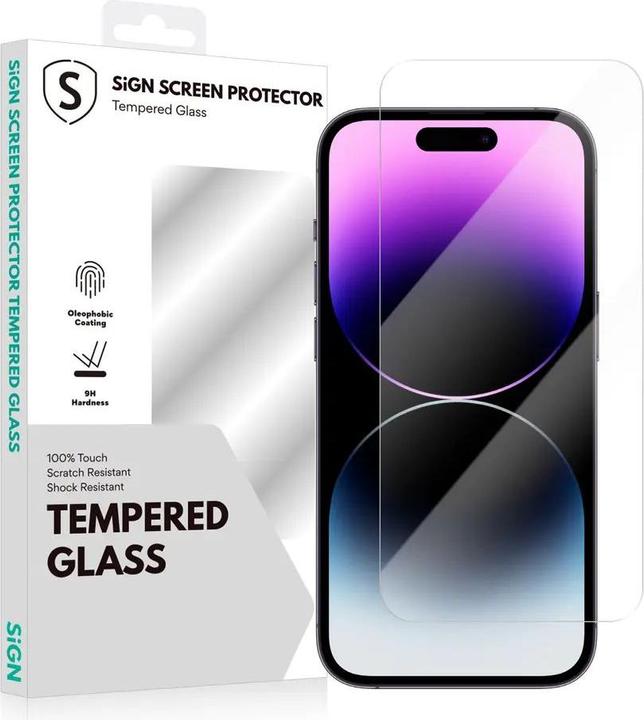 Actual product image SIGN Screen Protector in Tempered Glass for iPhone 15 Pro Max (Apple iPhone 15 Pro Max)