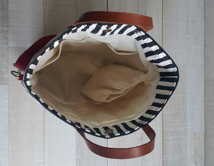 Immagine prodotto Only-Bags.Store Borsa tote, borsa di tela, tela di cotone a righe bianche e nere e tela rossa, borsa da uomo
