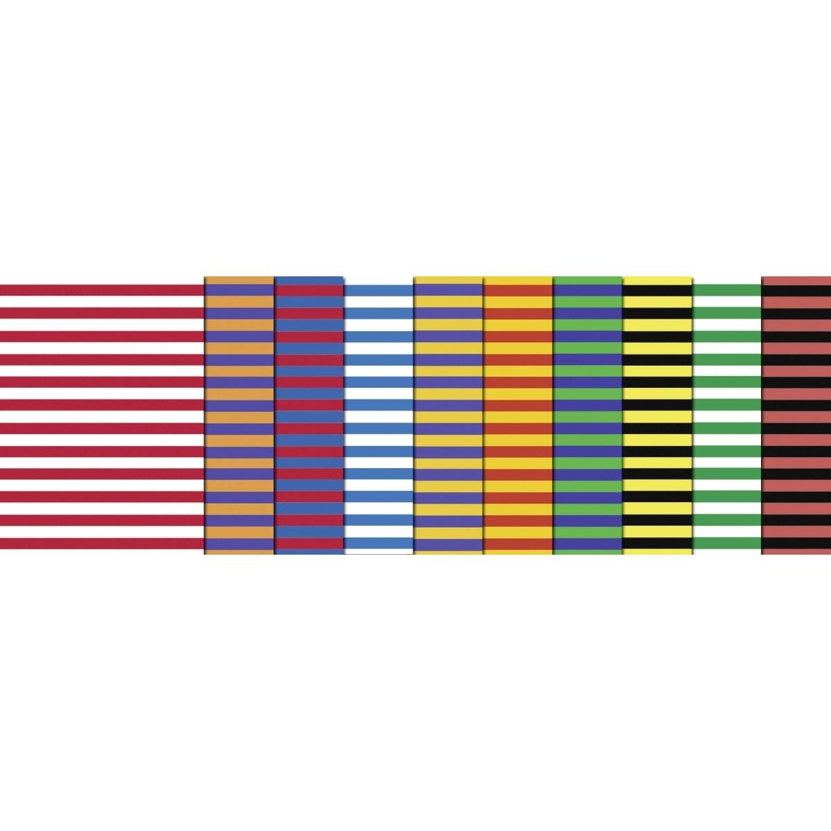Ursus, Bastelpapier, Fotokarton Streifen 300g/qm 49,5x68cm VE=10 Bogen 10 Farben sortiert (300 g/m², 1 x)