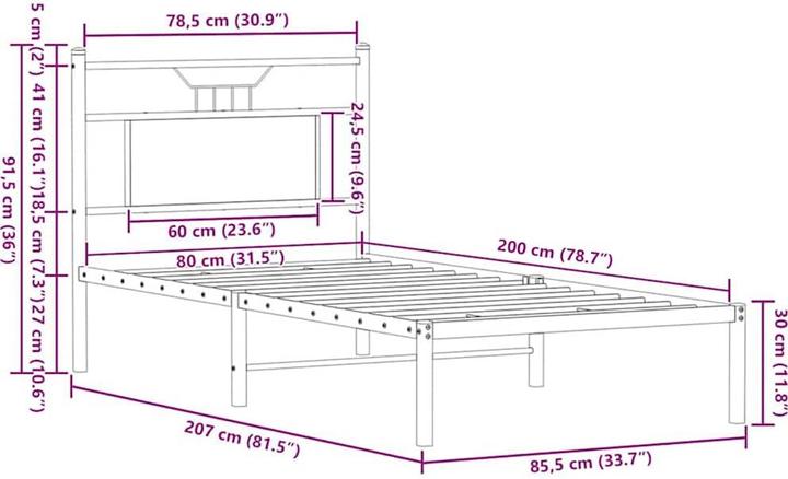 Image du produit vidaXL Bettgestell (80 x 200 cm)