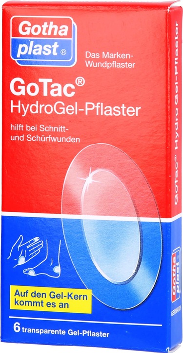 Produktbild Gothaplast GoTac Hydro transparente Gel-Pflaster oval 7,4 cm x 4,5 cm, 6 St. Pflaster (6 x)
