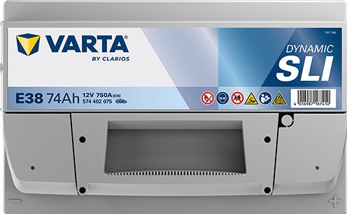 Actual product image Varta Silver Dynamic E 38 (12 V, 74 Ah, 750 A)