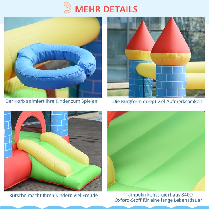 Immagine prodotto Outsunny Castello gonfiabile con scivolo e piscina