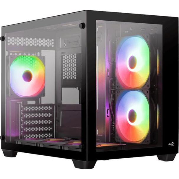 AeroCool Geh Mini Dryft MicroATX/MiniITX ARGB (black) (Mini-ITX), PC Gehäuse, Schwarz
