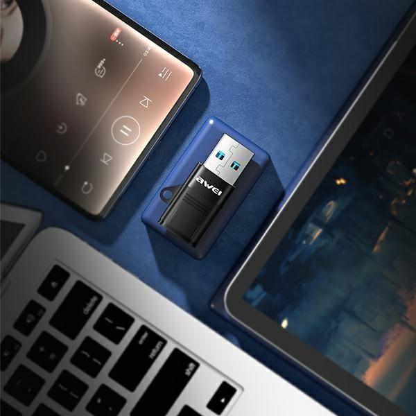 Actual product image Awei Adapter CL-13 USB-CUSB-A czarnyblack (USB-A, USB-C)
