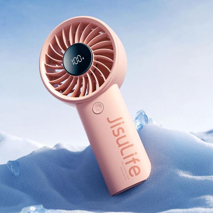 Image du produit Jisulife Mini wentylator Handheld Fan Life4 3600mAh przenośny wiatraczek USB - różowy