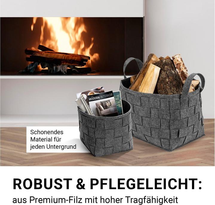 Actual product image N8werk Felt storage basket 40 cm dark grey (1 x, 40 cm)