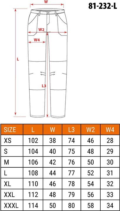 Nährwerte und Zutaten No Name Camo URBAN Arbeitshose Grösse L (L)