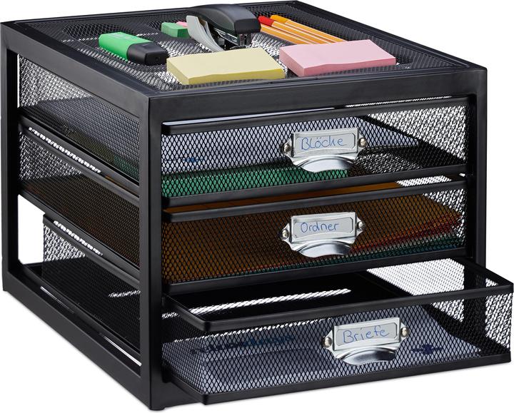 Relaxdays Organizer da scrivania con cassetti A4