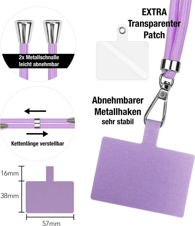 Produktbild Nalia Universal Handykette zum Umhängen mit Pad