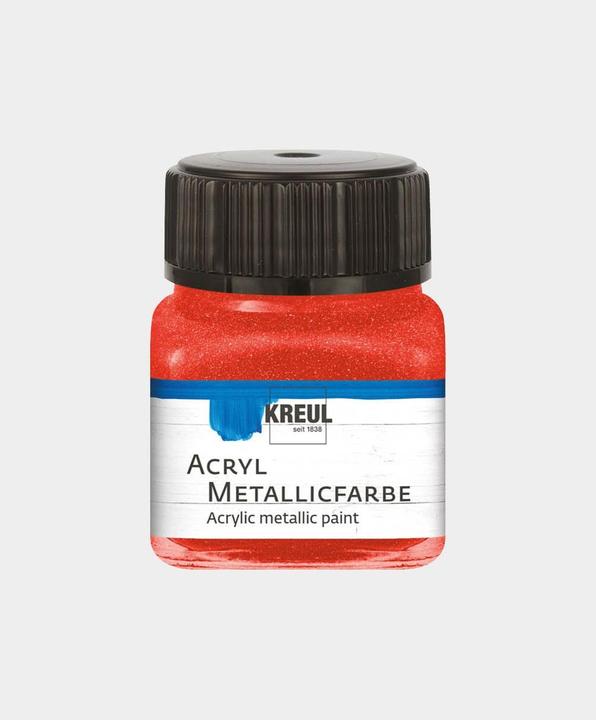 Productafbeelding Kreul Acryl metallic verf, crèmekleurig dekkend, 20 ml (Rood, 20 ml)