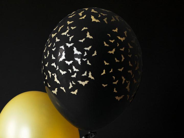 Immagine prodotto Partydeco Palloncini Dolcetto o Scherzetto Pipistrelli Halloween oro-nero (6 x)