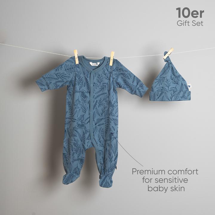 Produktbild TotsTale Premium 10-teiliges Geschenkset aus Bio-Baumwolle – Erstausstattung für Neugeborene (50, 56, 62, 68)