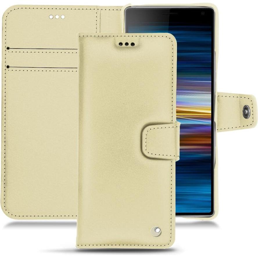 Noreve Lederschutzhülle Wallet (Sony Xperia 10 Plus), Smartphone Hülle, Beige