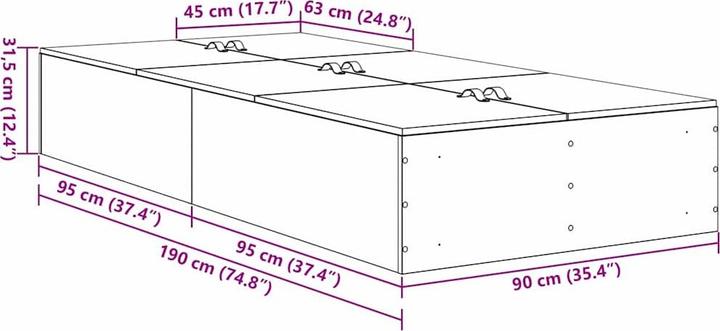 Actual product image vidaXL Aufbewahrungsbettgestell (90 x 190 cm)