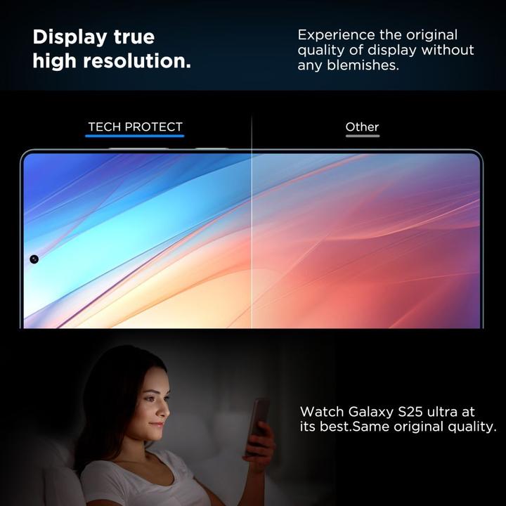 Actual product image 4Kom Tech-Protect Quick Set+ Panzerglas für Samsung Galaxy S25 Ultra - Transparent (1 pcs., Samsung Galaxy S25 Ultra)