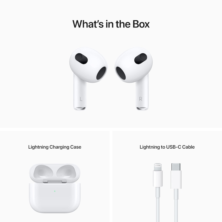 Actual product image Apple AirPods (3rd Gen.) Lightning Case (No noise cancelling, 6 h, Wireless)