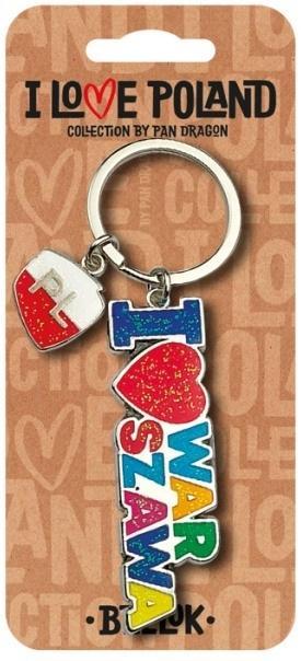 Nuance PAN DRAGON keyring I love Poland Warszawa key ring ILP-BRE-B-WAR-06