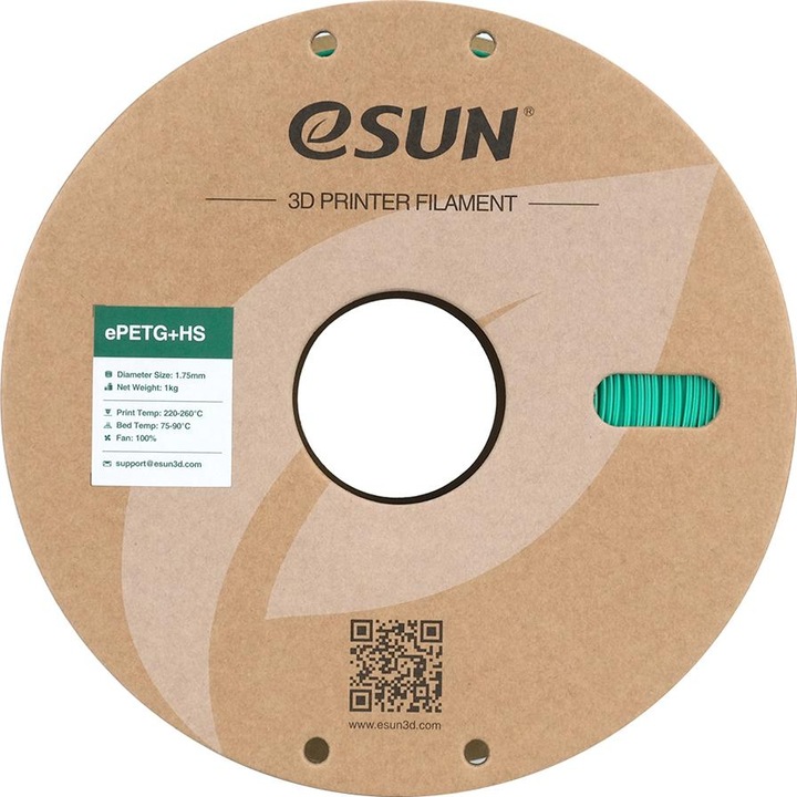 Actual product image eSUN EPETG+HS 1.75mm SOLID GREEN 1kg (PETG, 1.75 mm, 1000 g, Green)