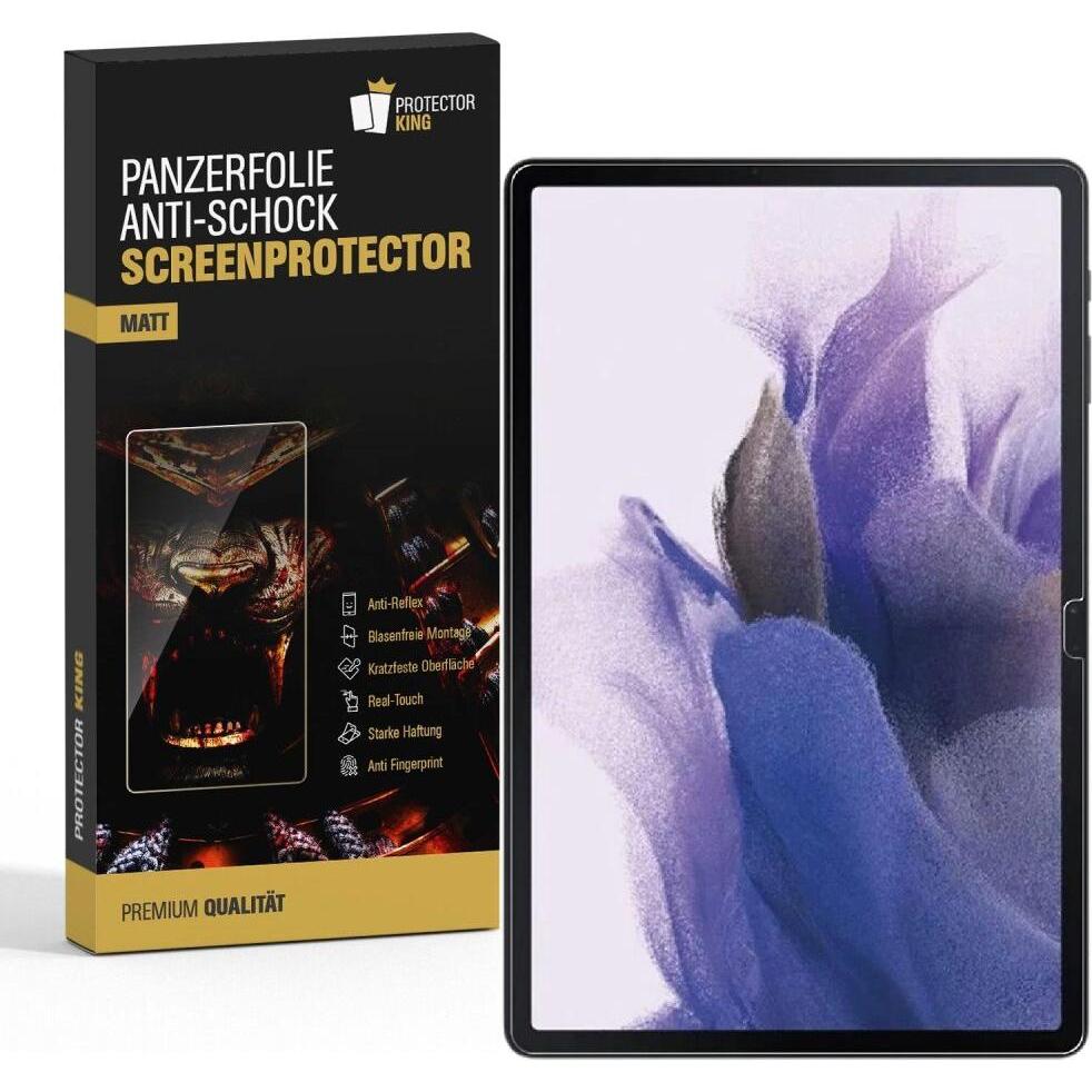 Protectorking 4x Panzerfolie Anti-Shock matt entspiegelt (4 Stück, Galaxy Tab S7 FE), Tablet Schutzfolie