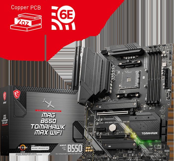 Produktbild MSI Mag B550 Tomahawk Max Wifi (AM4, AMD B550, ATX)