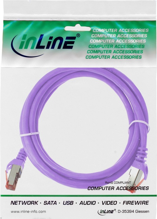 Actual product image InLine 1m Cat.6 patch cable 1000 Mbit RJ45 (S/FTP, CAT6, 1 m)